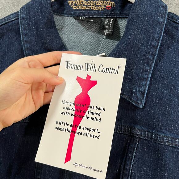 Women with Control My Wonder Denim Fitted Crop Jacket Indigo Size Medium - Picture 4 of 13